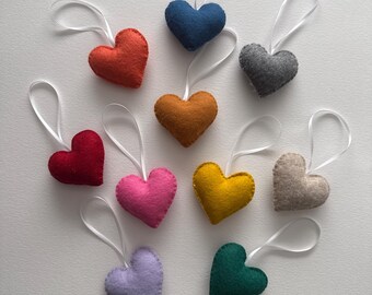 Handmade Small Felt Heart Ornaments