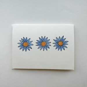 Cartão de flores em aquarela pintado à mão