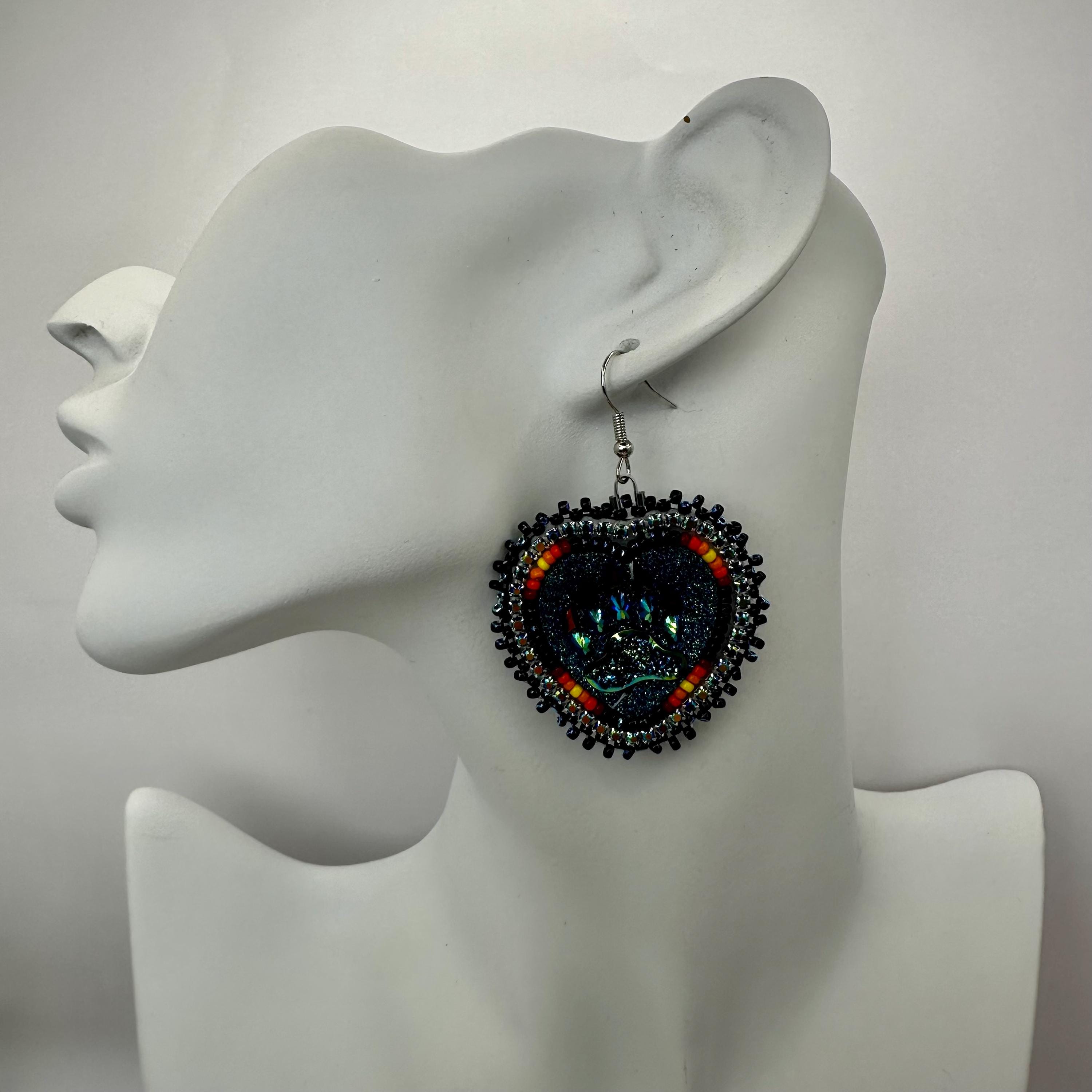 Handmade Indigenous Style Bears Paw Heart Shaped Earrings - Etsy