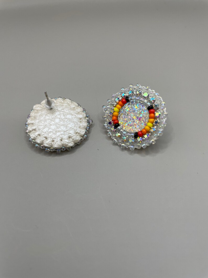 Indigenous Style Small Beaded Stud Earrings Etsy Canada