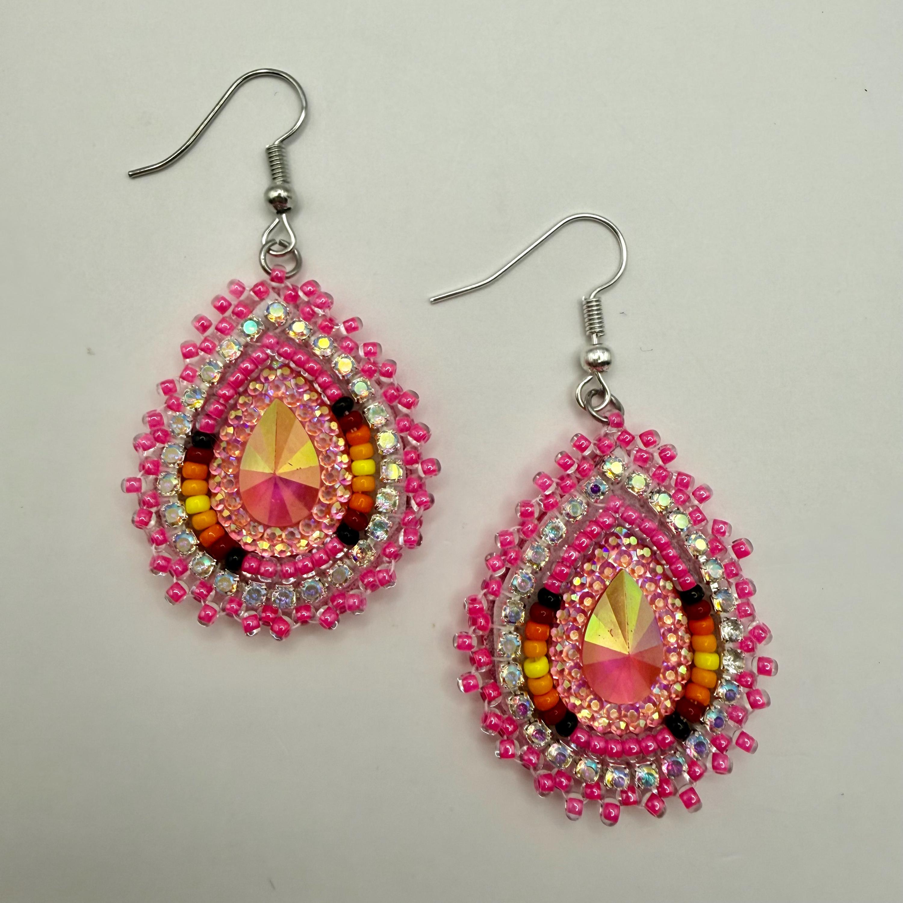 Handmade Teardrop Indigenous Style Beaded Earrings - Etsy