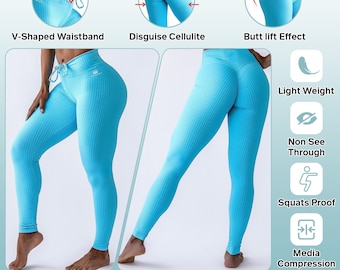 LADIVA FIT Brazilian Sky Suuksess Women Scrunch Butt Lifting Seamless Leggings Booty High Waisted Workout Yoga Pants