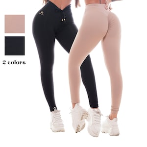 Brazilian Workout Legging - Scrunch Booty Lift! Compression White