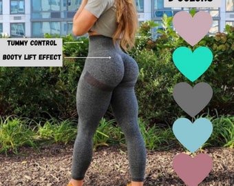 LADIVA FIT Damen Scrunch Butt Lifting Nahtlose Leggings für Damen – Hoch taillierte Booty Workout Yogahose Butt Lift Strukturierte Strumpfhose