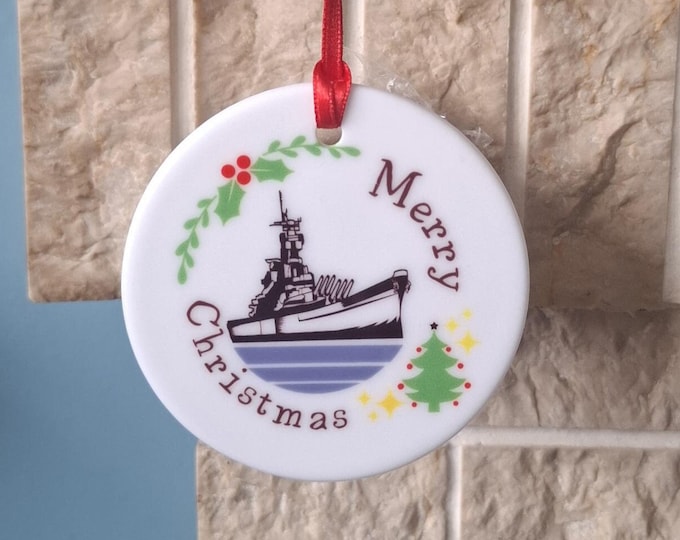 Navy Christmas tree decoration with lovely Naval Christmas design
