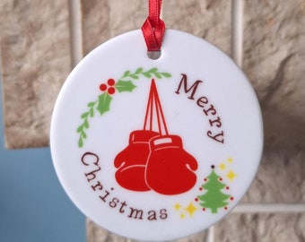 Boxer Christmas tree decoration with lovely Boxing Gloves Christmas design