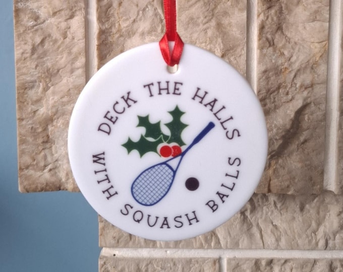 Squash ceramic Christmas tree decoration - Deck the halls with Squash balls