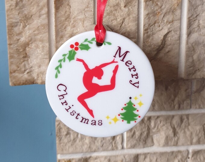 Gymnastics Christmas tree decoration with lovely Gymnast Christmas design