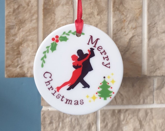 Ballroom dancer Christmas tree decoration with lovely Ballroom themed Christmas design