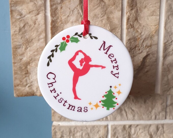 Gymnastics Christmas tree decoration with lovely Gymnast Christmas design