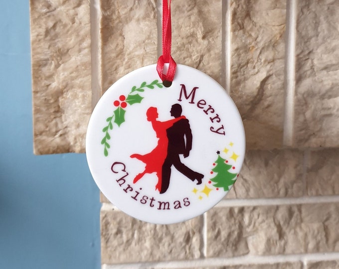 Ballroom dancer Christmas tree decoration with lovely Ballroom themed Christmas design