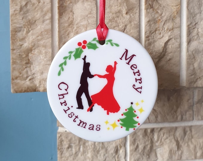 Ballroom dancer Christmas tree decoration with lovely Ballroom themed Christmas design