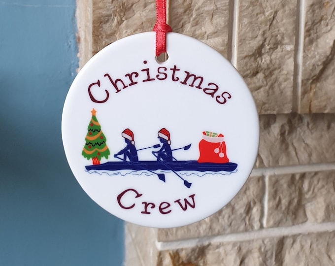 Rowing Christmas tree decoration with lovely Rower Christmas crew design