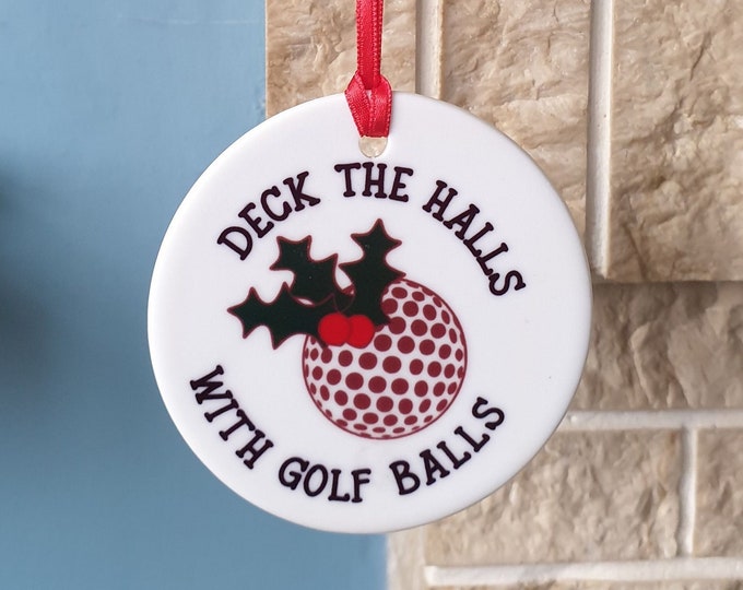 Golf ceramic Christmas tree decoration - Deck the halls with Golf balls