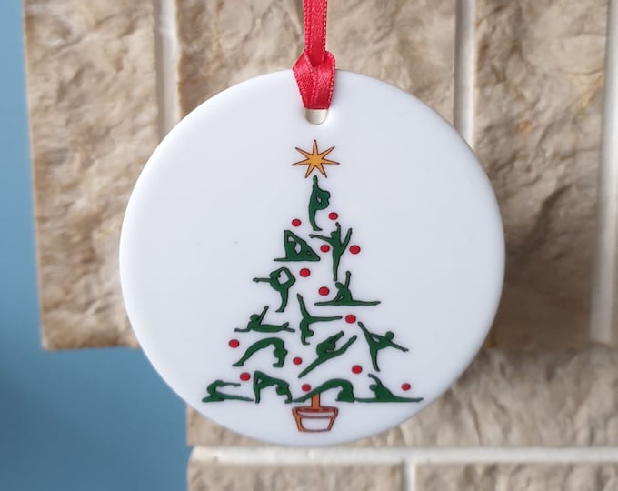 Gymnastics ceramic Christmas tree decoration with lovely Gymnast design