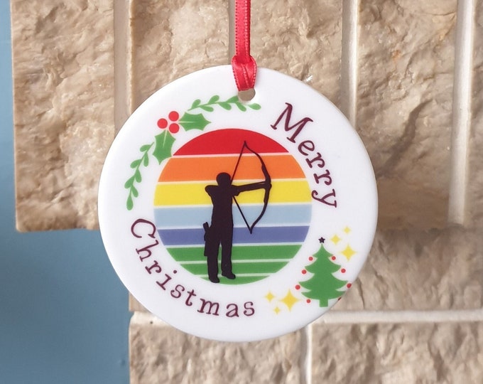 Archery Christmas tree decoration with lovely Archer Christmas design