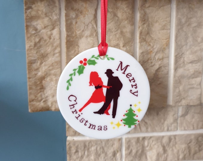 Ballroom dancer Christmas tree decoration with lovely Ballroom themed Christmas design