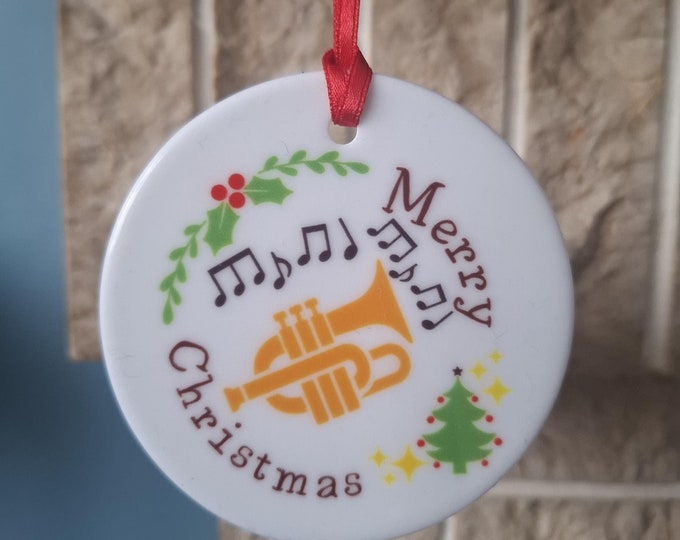 Trumpet Christmas tree decoration with lovely music Christmas design