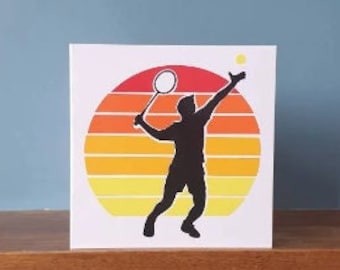 Tennis sunset birthday card / greetings card. Ideal for all tennis fans!