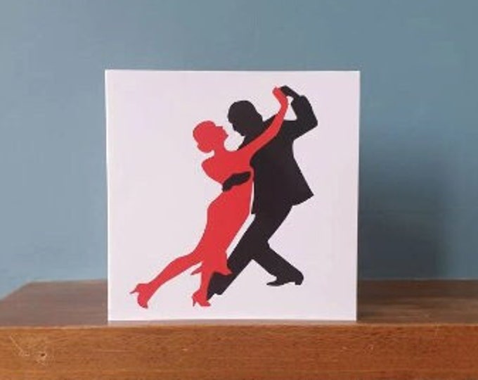 A handmade cut out design Ballroom dancing Birthday / greetings card.