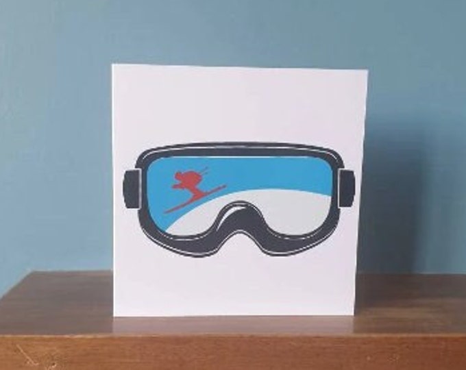A handmade cut out design skiing birthday greetings card. Ideal for all sports lovers!