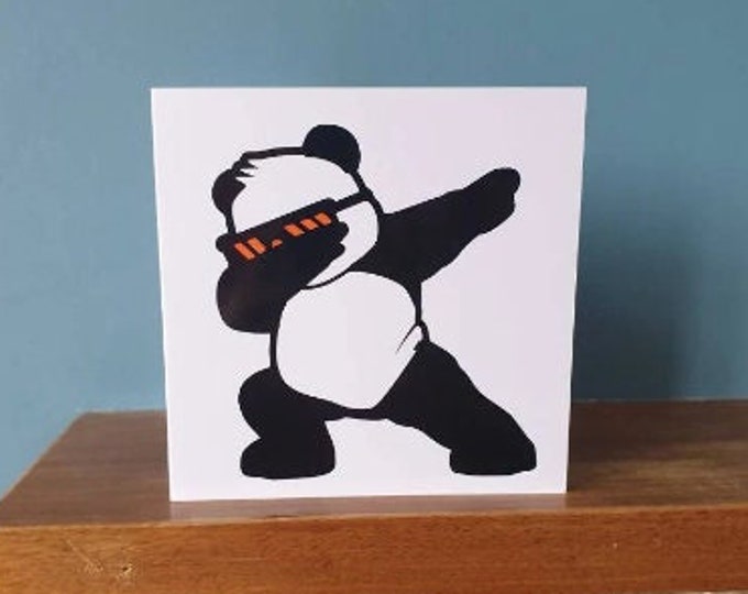 Funny greetings card with cool Panda design.