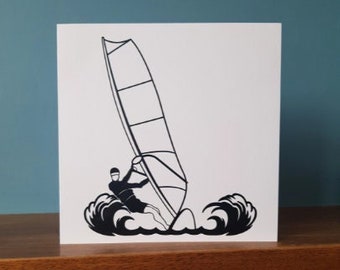 Wind Surfing, Windsurfer birthday card / greetings card. Ideal for all water sports lovers!