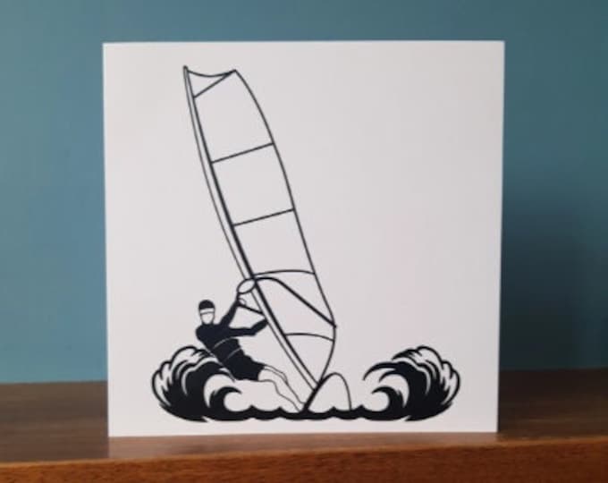 Wind Surfing, Windsurfer birthday card / greetings card. Ideal for all water sports lovers!