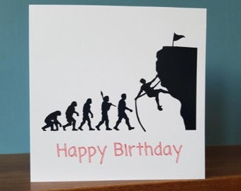 Rock climbing Birthday greetings card. Ideal for all sports lovers!