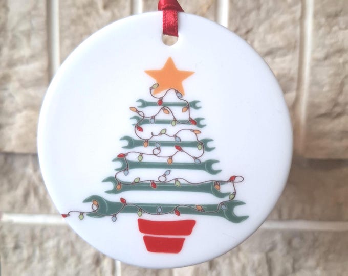 Mechanic themed Christmas tree decoration