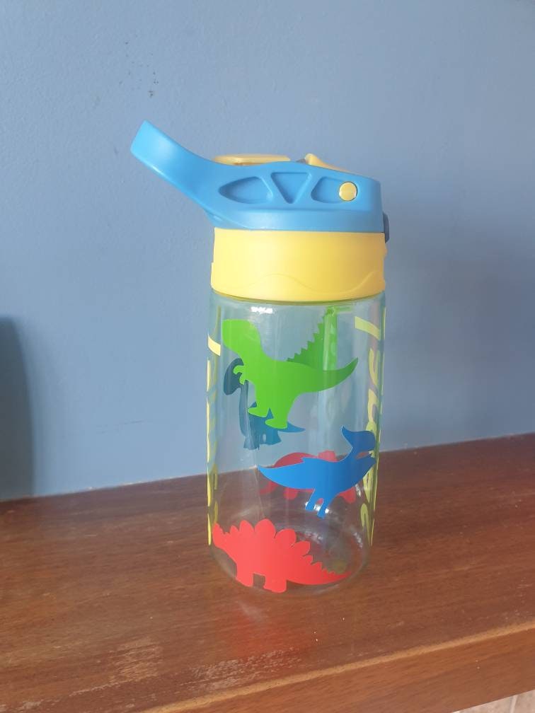 480ML Kids Water Bottle with Straw for School Leakproof Creative