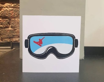 A handmade cut out design snowboarding birthday greetings card. Ideal for all sports lovers!