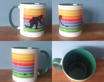 Lawn Bowling mug with lovely Lawn Bowls and sunset design
