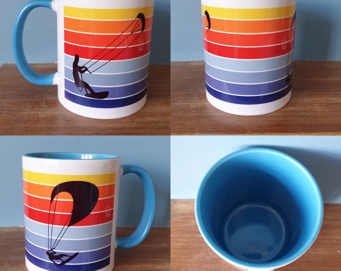 Kitesurfing mug with lovely kitesurfing and sunset design