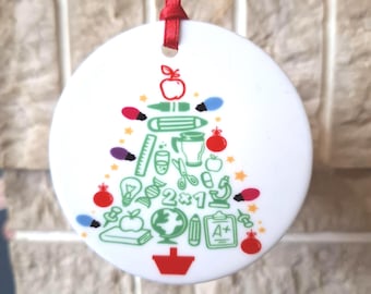 Teacher themed Christmas tree decoration