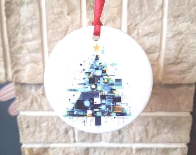 Computing themed Christmas tree decoration