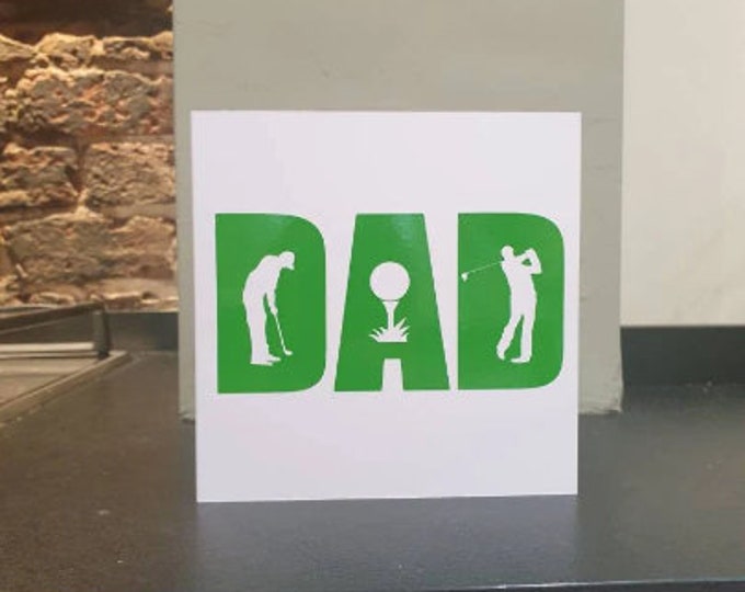 Dad's golfing birthday / greetings card/  Father's Day card with a Golf, Golfers theme. Ideal for all dad's!