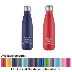 Pool, Snooker, Billiards Stainless Steel 500ml Water bottle personalised with name and a Pool, Snooker, Billiards themed design