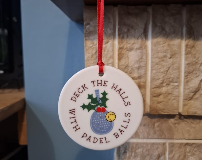 Padel Ball ceramic Christmas tree decoration - Deck the halls with Padel balls