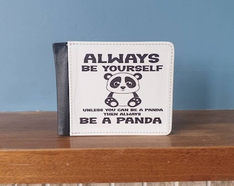 Panda themed faux leather card wallet
