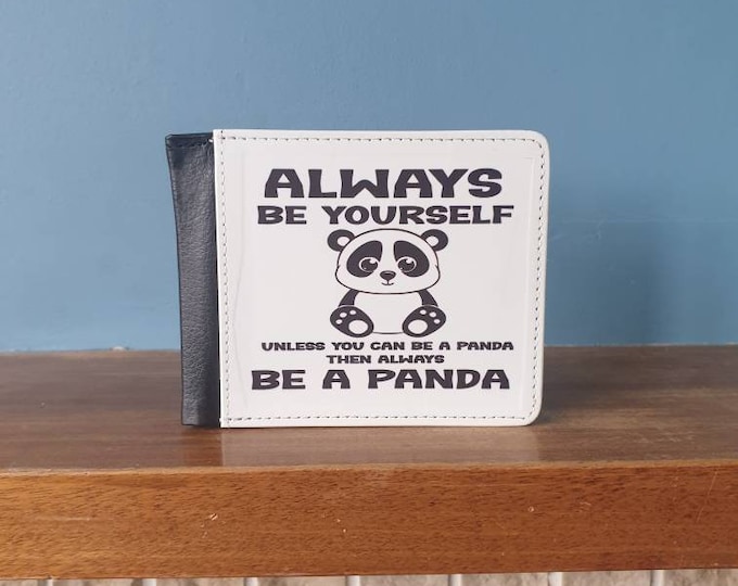 Panda themed faux leather card wallet