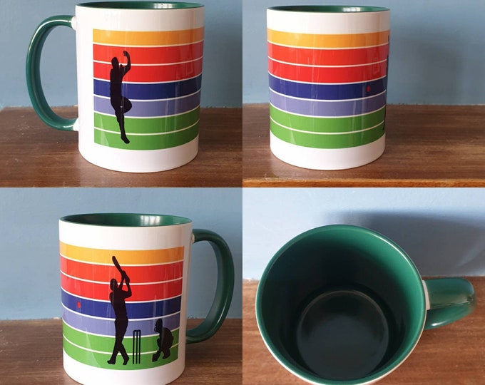 Cricket mug with lovely Cricket and sunset design