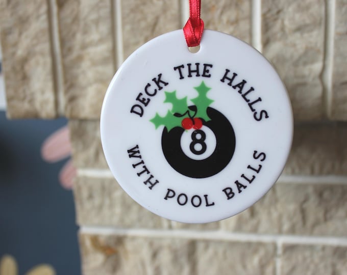 Pool themed ceramic Christmas tree decoration