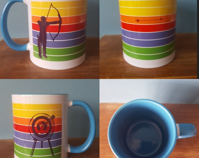 Archery mug with lovely Archer and sunset themed design.