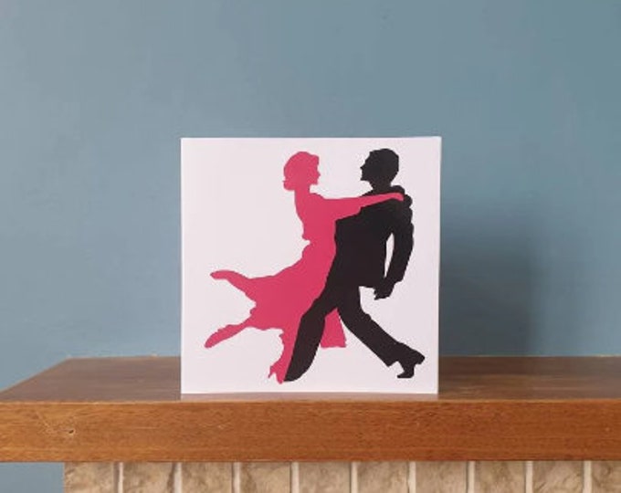 A handmade cut out design Ballroom dancing Birthday / greetings card.