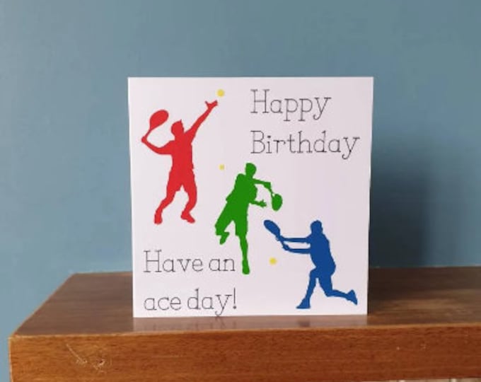 Tennis birthday card / greetings card. Ideal all tennis lovers!