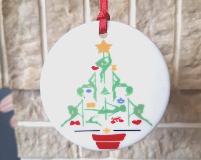 Pole dancer themed Christmas tree decoration
