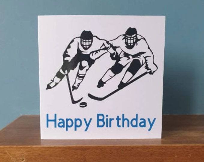 Ice Hockey birthday card / greetings card. Ideal for all sports fans!