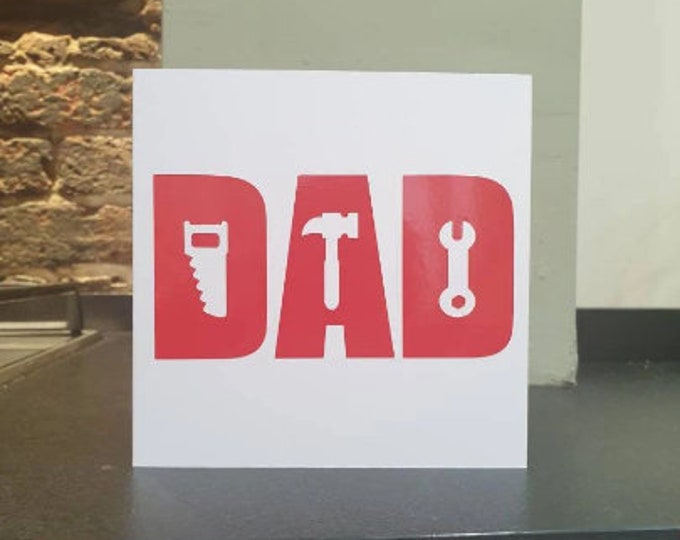 Dad's tools birthday / greetings card/  Father's Day card with a tool's theme. Ideal for all dad's!