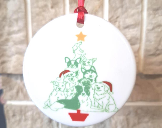 Dog themed Christmas tree decoration